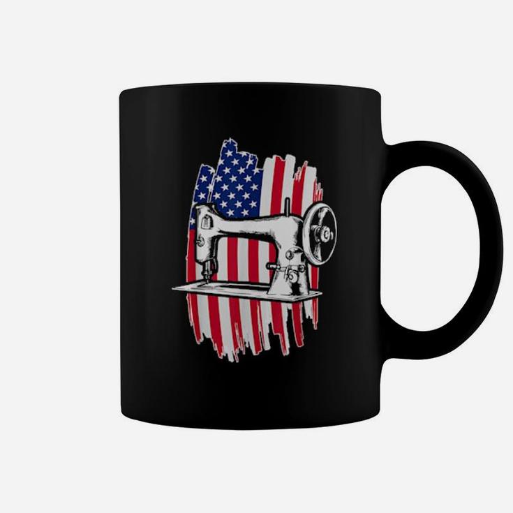 Usa Flag Tailor Sewer 4Th Of July Patriotic Sewing Coffee Mug