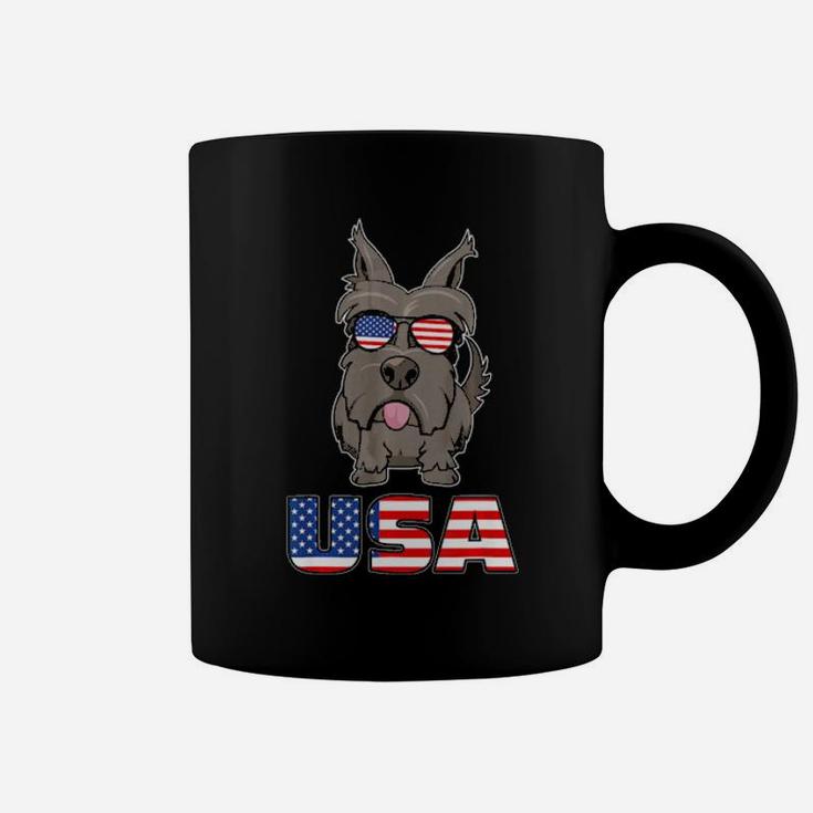 Usa Scottie Dog Usa Flag 4Th Of July Coffee Mug