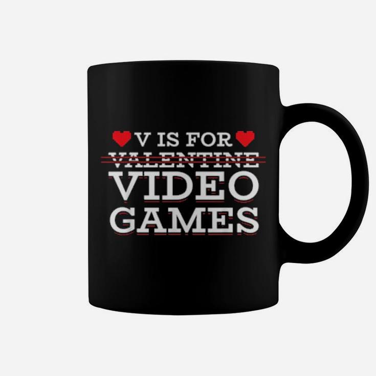 V Is For Valentine Video Games Gamer Boy Controller Coffee Mug