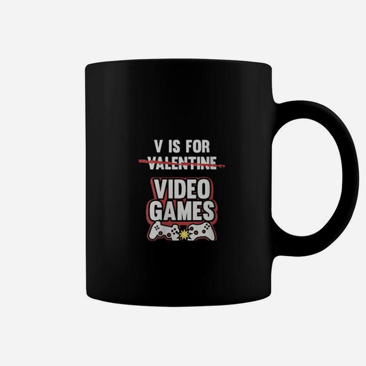 V Is For Video Games Valentines Day Gamer Coffee Mug