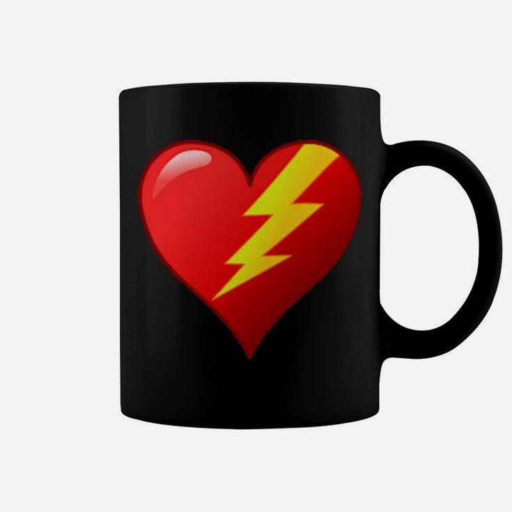 Valentine Lightning Heart Lightning Bolt In Red Heart Coffee Mug