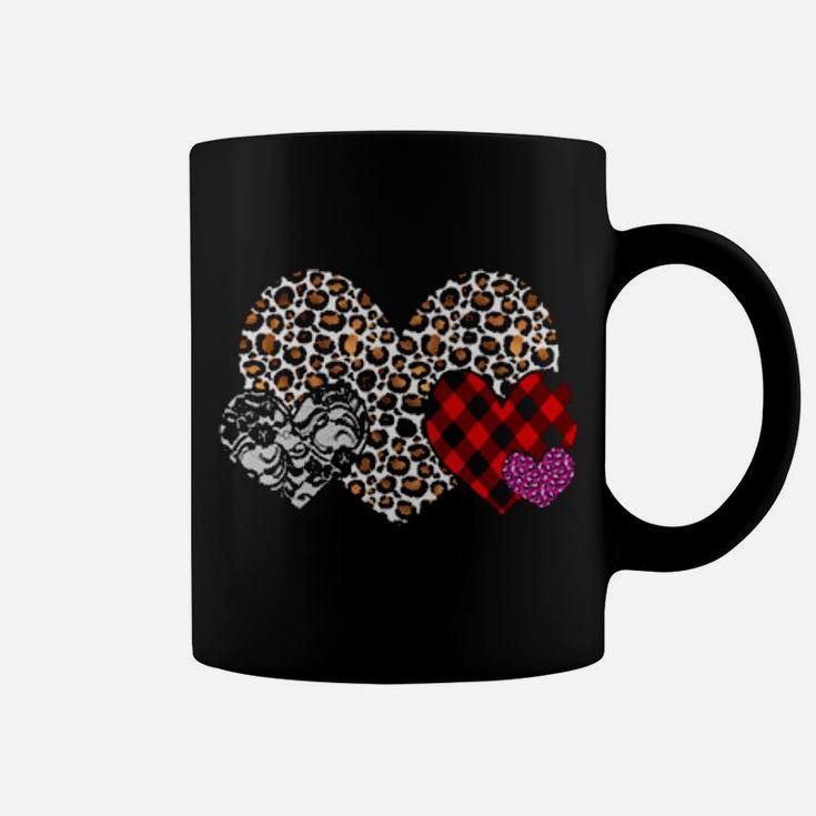 Valentines Leopard Plaid Hearts Trendy Love Design Coffee Mug
