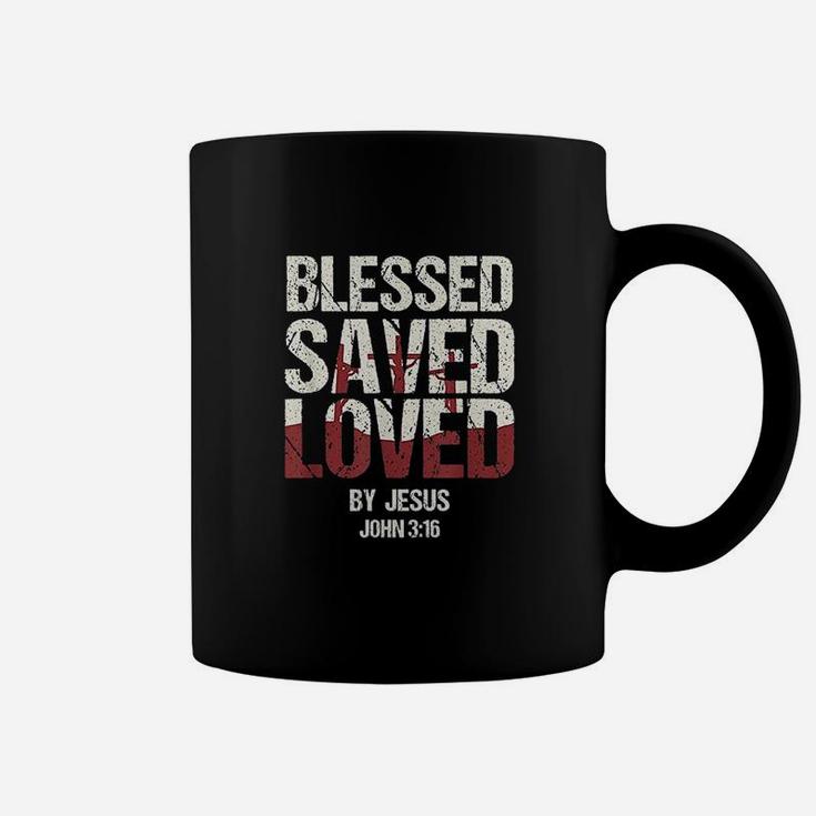 Verse Blessed Saved Loved By Jesus John Coffee Mug