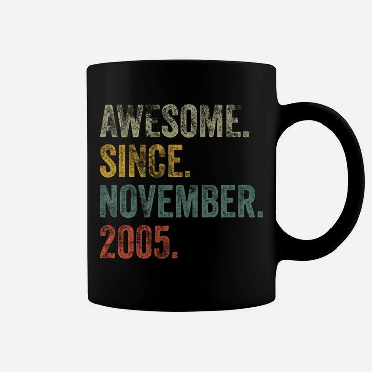 Vintage 2005 16Th Birthday Awesome Since November 2005 Coffee Mug