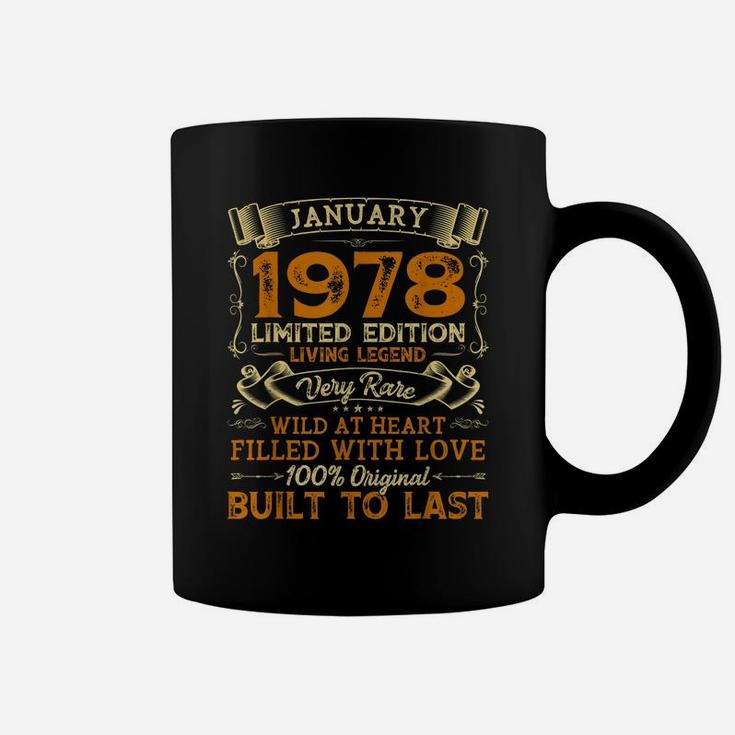 Vintage 43Th Birthday January 1978 Shirt 43 Years Old Gift Coffee Mug