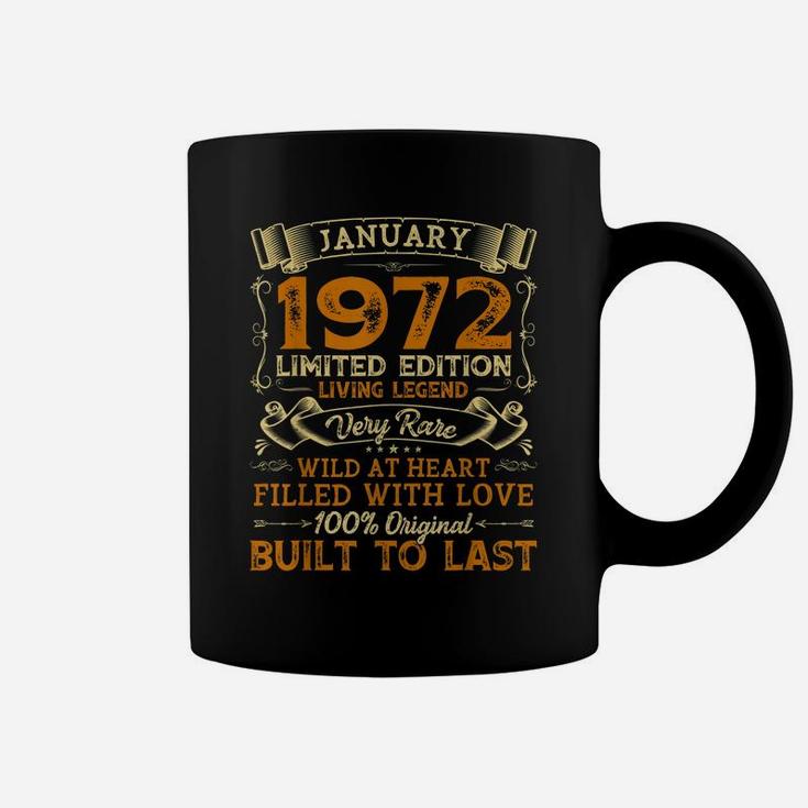 Vintage 49Th Birthday January 1972 Shirt 49 Years Old Gift Coffee Mug