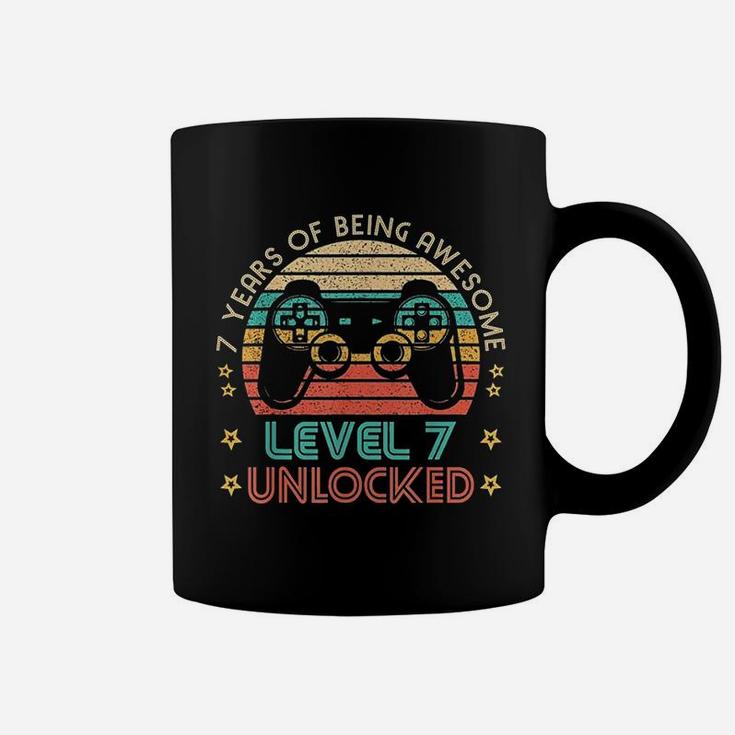 Vintage 7Th Birthday Level 7 Unlocked Funny Gamer Coffee Mug