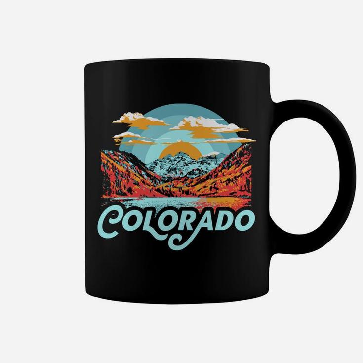Vintage 80'S Vibe Colorado Maroon Bells Retro Mountains Coffee Mug