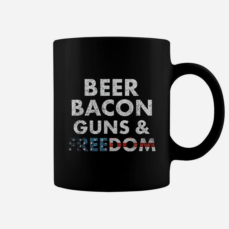 Vintage Beer Bacon Freedom Funny 4Th Of July Coffee Mug