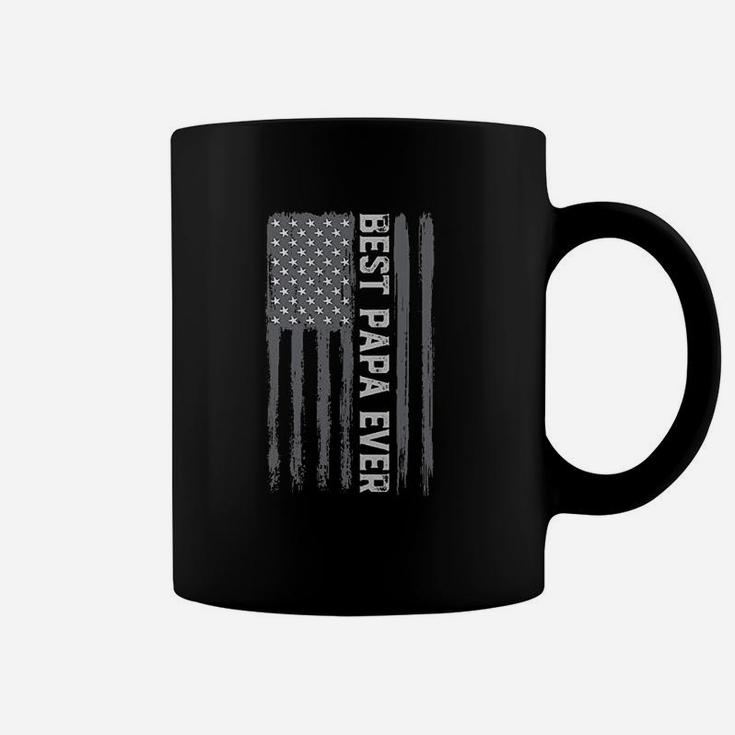 Vintage Best Papa Ever American Flag Fathers Day Dad Gift Coffee Mug
