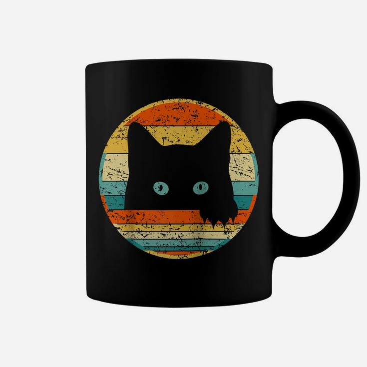Vintage Black Cat Lover Retro Style Cats Kitten Kitty Gift Raglan Baseball Tee Coffee Mug