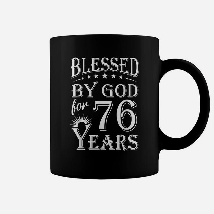 Vintage Blessed By God For 76 Years Happy 76Th Birthday Coffee Mug