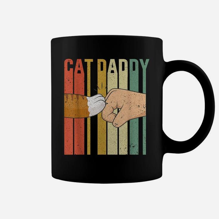 Vintage Cat Daddy Fist Bump Funny Cat Dad Mens Fathers Day Coffee Mug