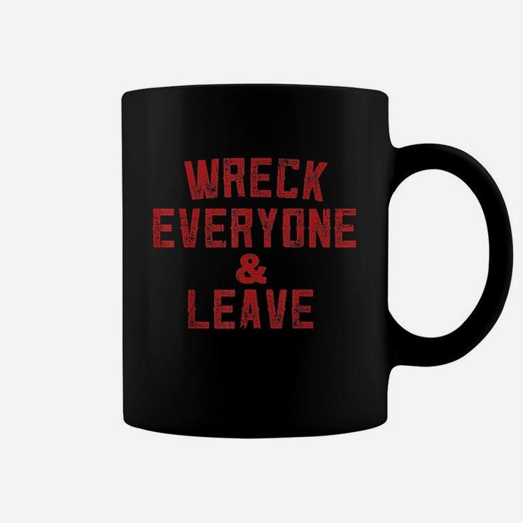 Vintage Distressed Wreck Everyone And Leave Wrestling Match Coffee Mug