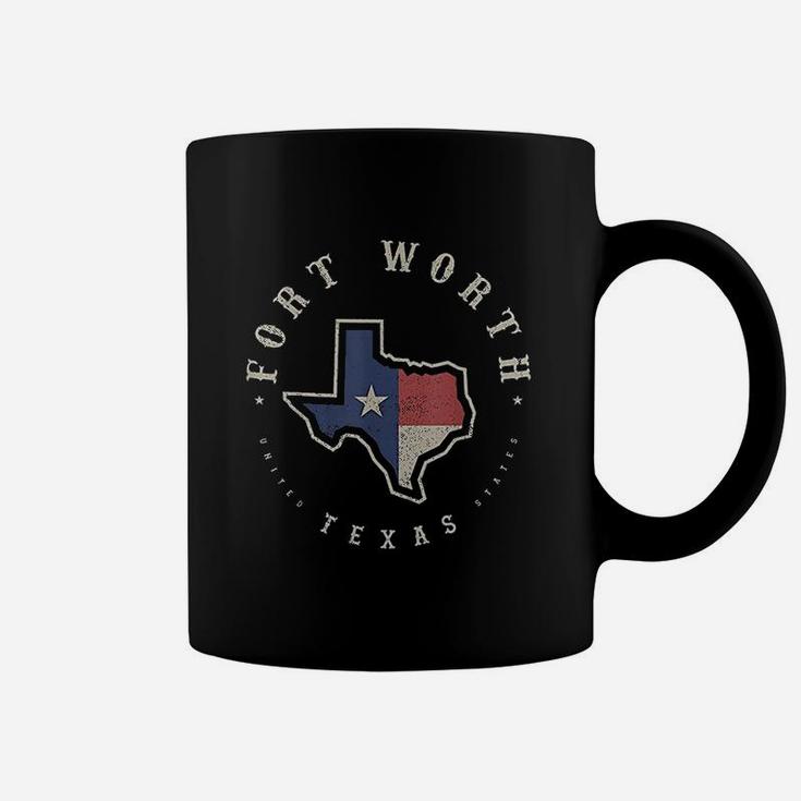 Vintage Fort Worth Texas State Flag Map Souvenir Gift Coffee Mug