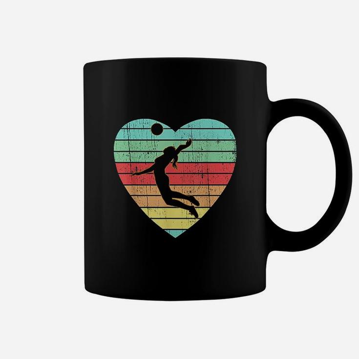 Vintage Heart Volleyball Player Coffee Mug