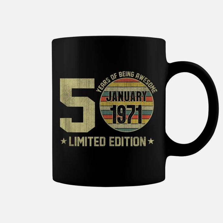 Vintage January 1971 Designs 50 Yrs Old 50Th Birthday Gift Coffee Mug