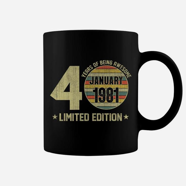 Vintage January 1981 Designs 40 Yrs Old 40Th Birthday Gift Coffee Mug