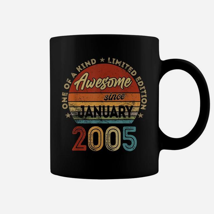 Vintage January 2005 Retro 17 Year Old 17Th Birthday Gift Coffee Mug