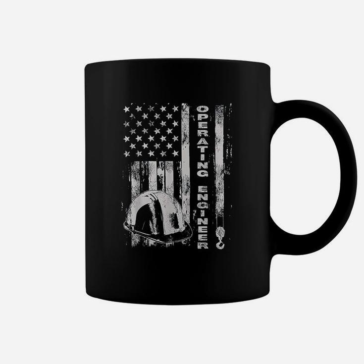 Vintage Operating Engineer American Flag Coffee Mug