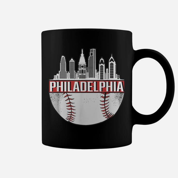 Vintage Philadelphia Baseball Skyline Retro Philly Cityscape Coffee Mug