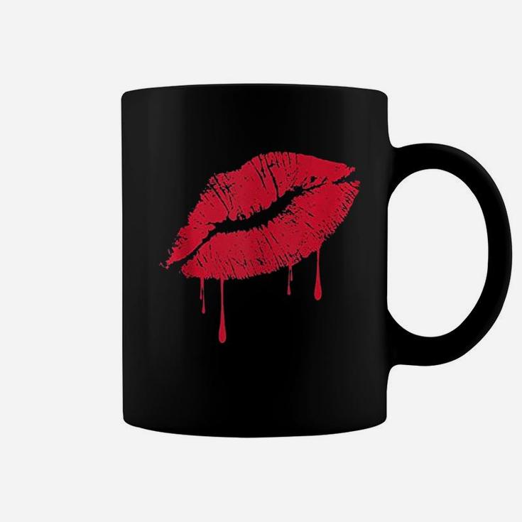Vintage Red Lipstick Kiss Hot 80S Drip Lips Coffee Mug