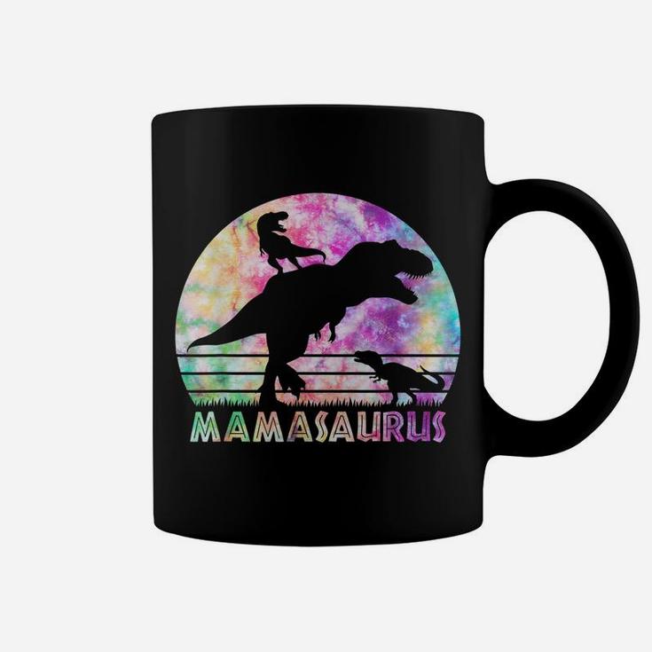 Vintage Retro 2 Kids Mamasaurus Sunset Funny Gift For Mother Coffee Mug