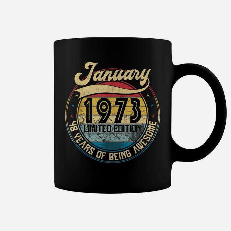 Vintage Retro January 1973 48Th Birthday Gift 48 Years Old Coffee Mug