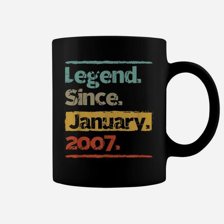 Vintage Retro Legend Since January 2007 13Th Birthday Gift Coffee Mug
