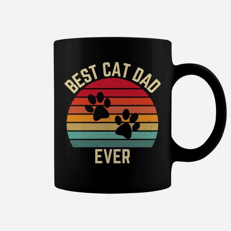 Vintage Retro Sunset Best Cat Dad Ever Kitten Lovers Gift Coffee Mug