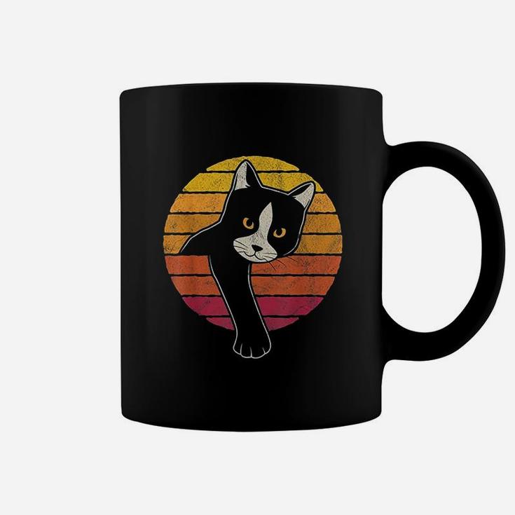 Vintage Style Tuxedo Cat Retro Sunset Coffee Mug