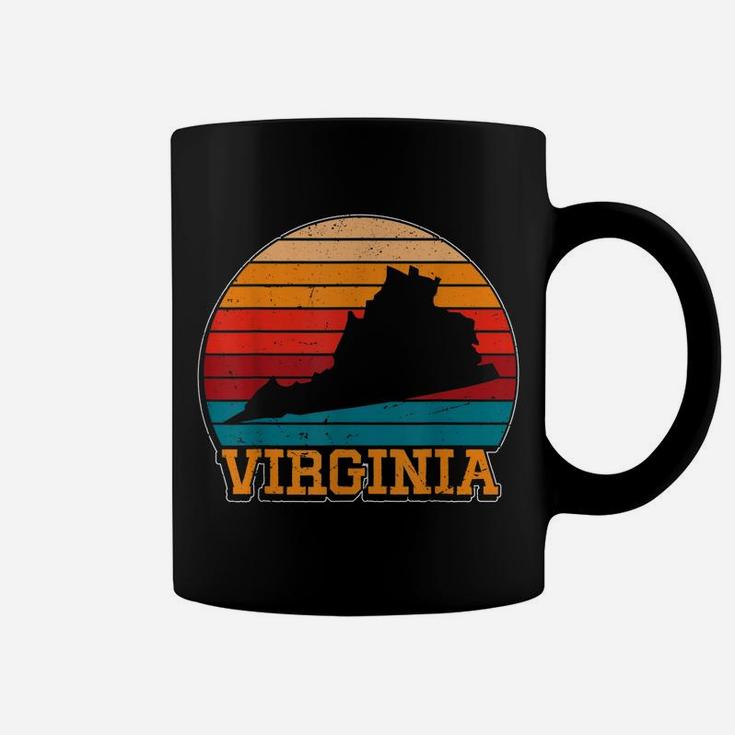Virginia Retro Vintage Sunset Us State Virginia Silhouette Coffee Mug