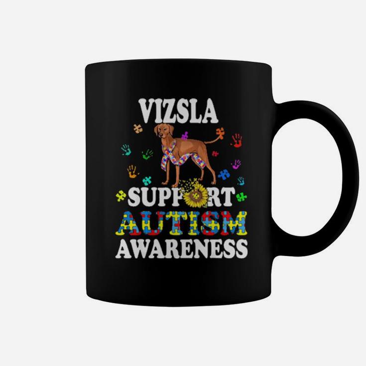 Vizsla Dog Heart Support Autism Awareness Coffee Mug