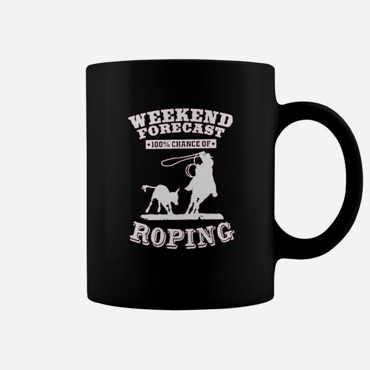 Weekend Forecast Roping Rodeo Coffee Mug