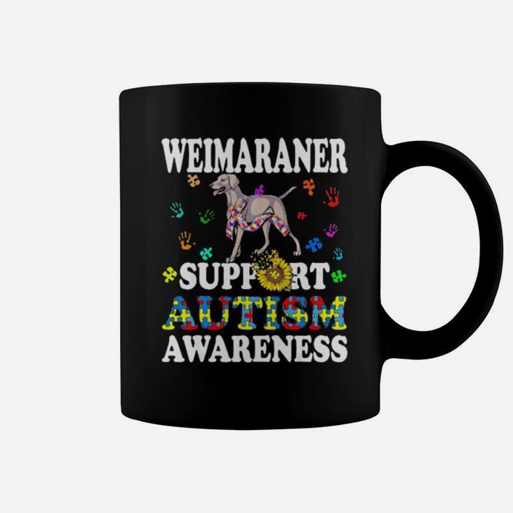 Weimaraner Dog Heart Support Autism Awareness Coffee Mug