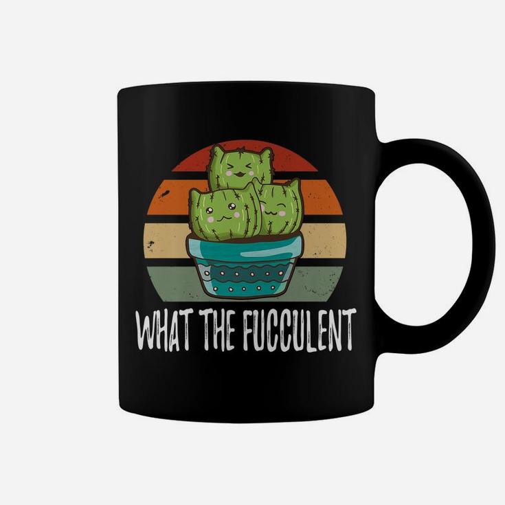 What The Fucculent Cactus Cat Tee Catctus Meow Cat Cactus Coffee Mug