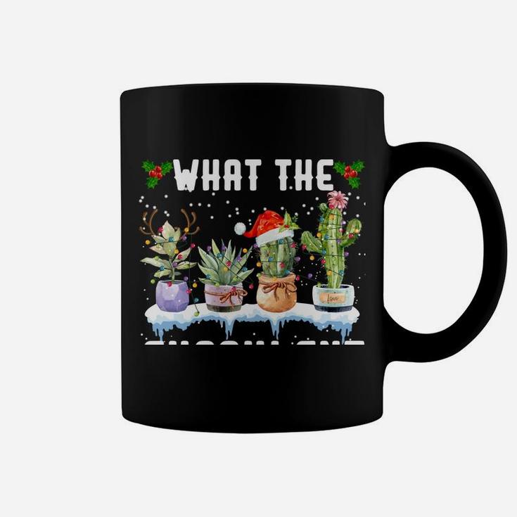 What The Fucculent Funny Christmas Lights Cactus Deer Santa Coffee Mug