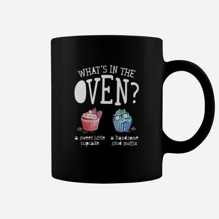 Whats In The Oven Gender Reveal Party Cupcake Or Stud Muffin Coffee Mug