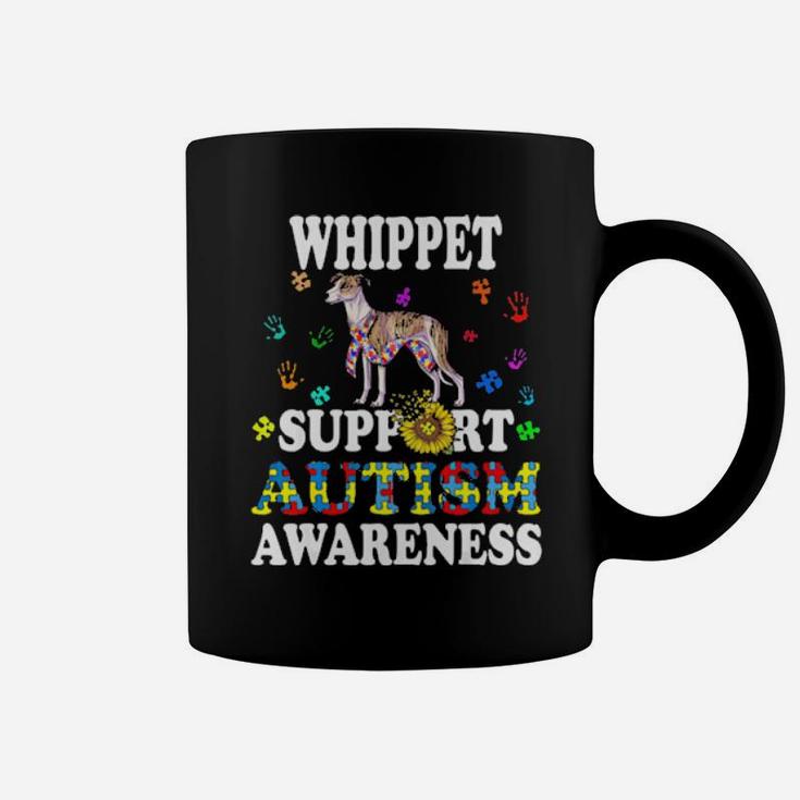 Whippet Dog Heart Support Autism Awareness Coffee Mug