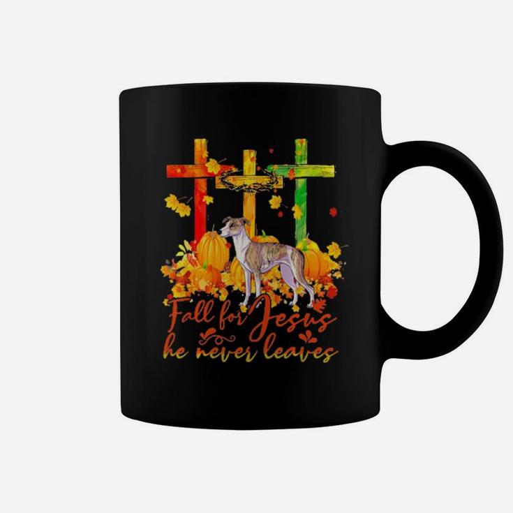 Whippet Fall For Jesus He Never Leaves Coffee Mug