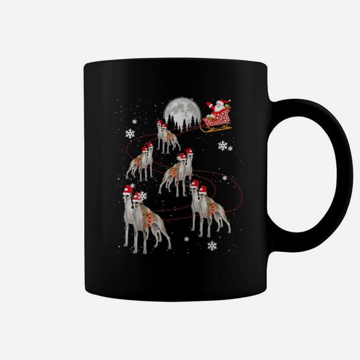 Whippet Reindeer Santa Xmas Coffee Mug