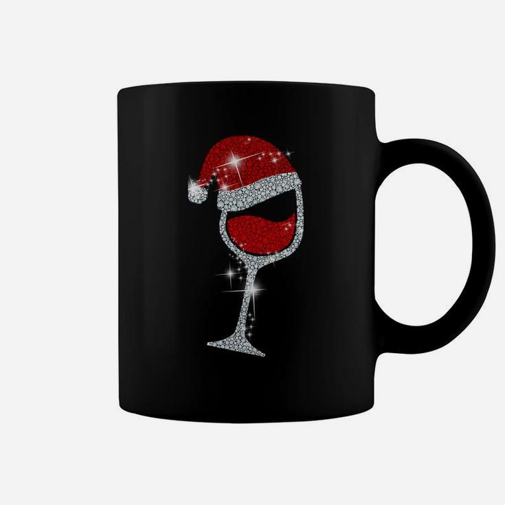 Wine Glasses Santa Hat Christmas Tee Funny Wine Lover Gift Coffee Mug