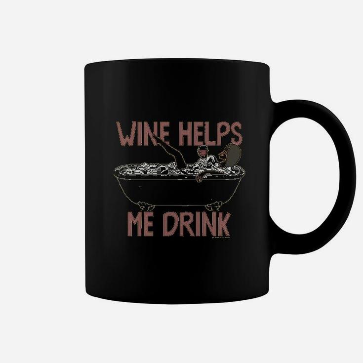 Wine Helps Me Drink Coffee Mug