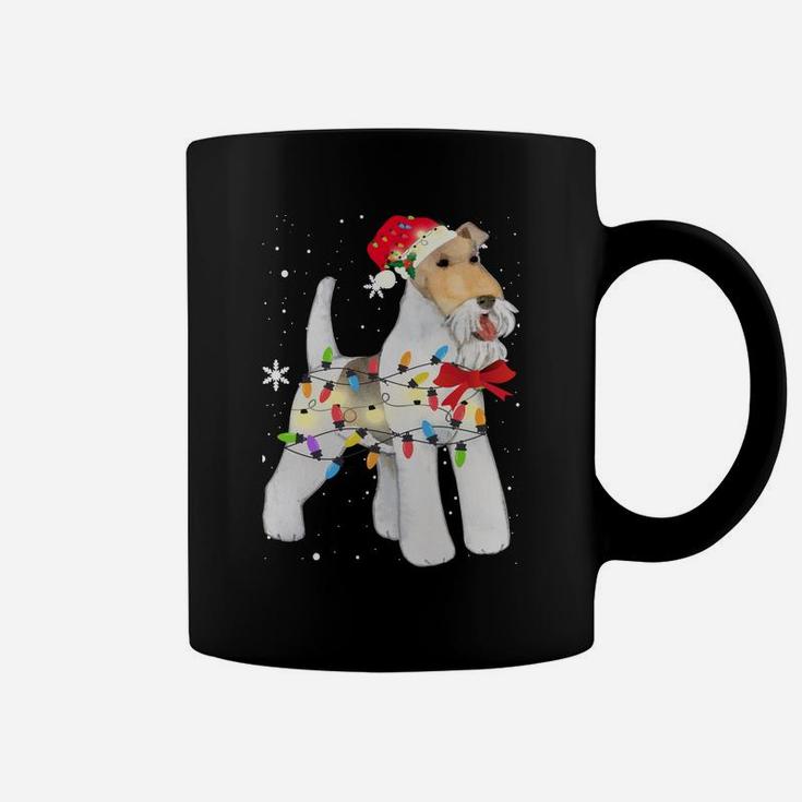 Wire Hair Fox Terrier Dog Christmas Light Xmas Mom Dad Gifts Sweatshirt Coffee Mug