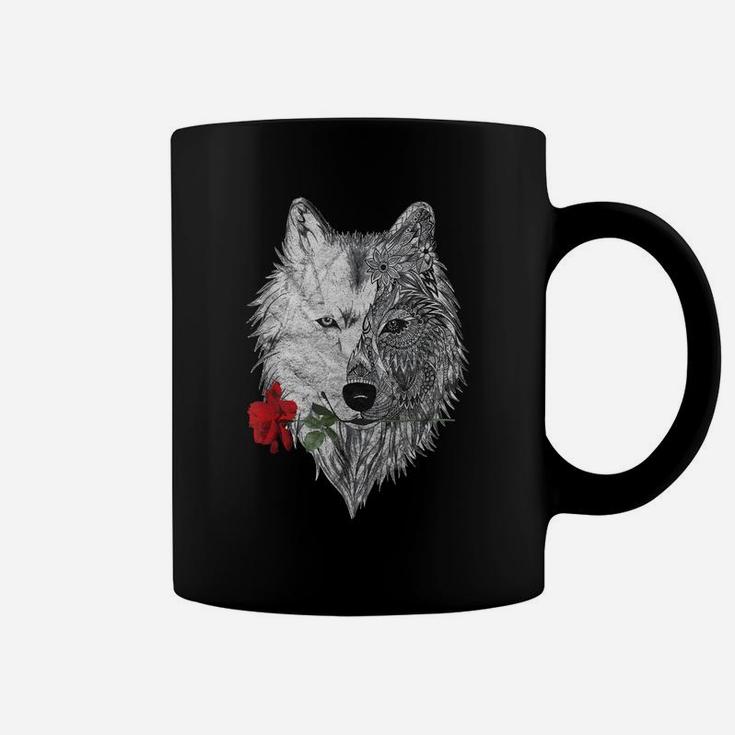 Wolf Mandala Rose Canis Lupus  & Design Coffee Mug