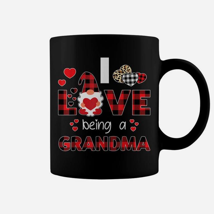 Women I Love Being A Grandma Gnome Plaid Valentines Day Gift Coffee Mug
