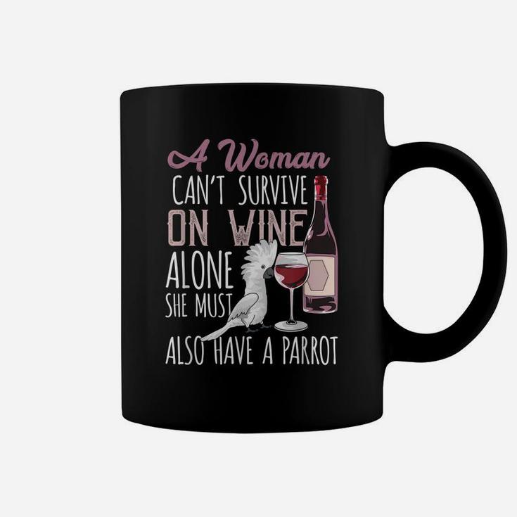 Women, Red Wine, And Parrots, Pet Bird Umbrella Cockatoo Coffee Mug