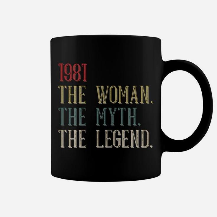Womens 1981 Woman Myth Legend Retro 39 Year Old 39Th Birthday Women Coffee Mug