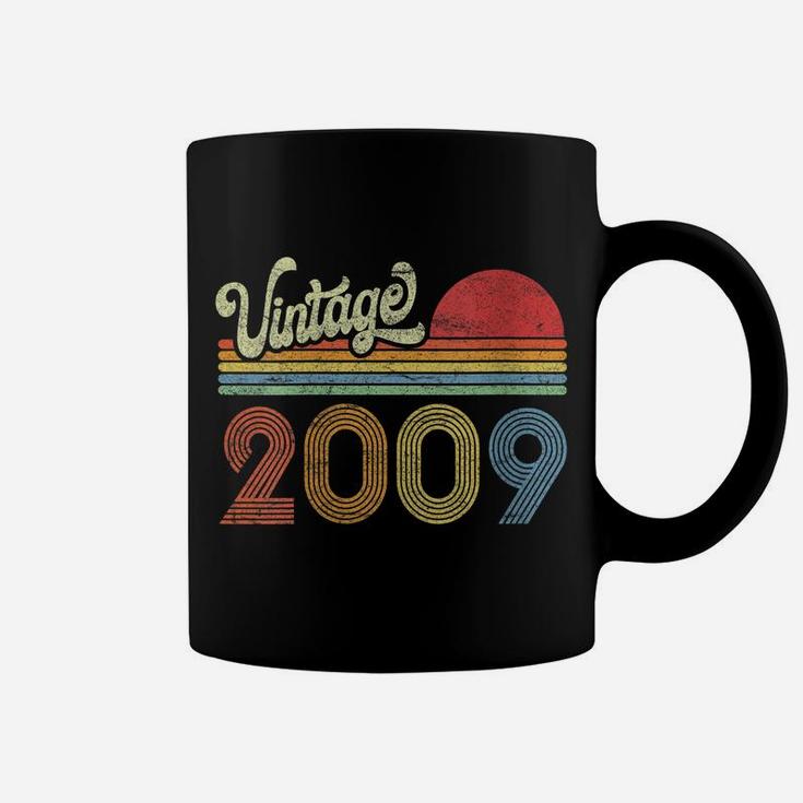 Womens 2009 Birthday Gift Vintage Born Made 2009 Retro Sunset Coffee Mug