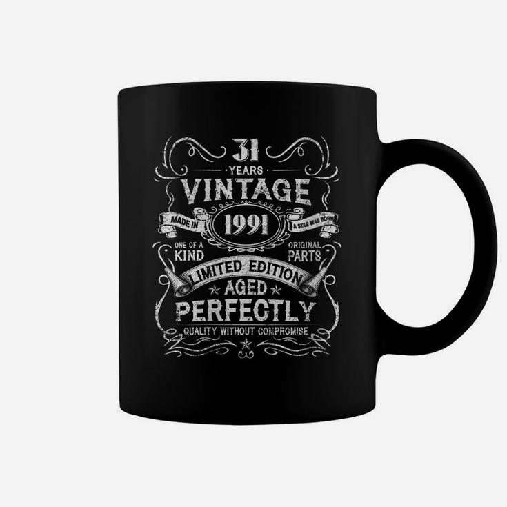 Womens 31 Year Old Shirt Vintage Made In 1991 31St Birthday Gifts Coffee Mug